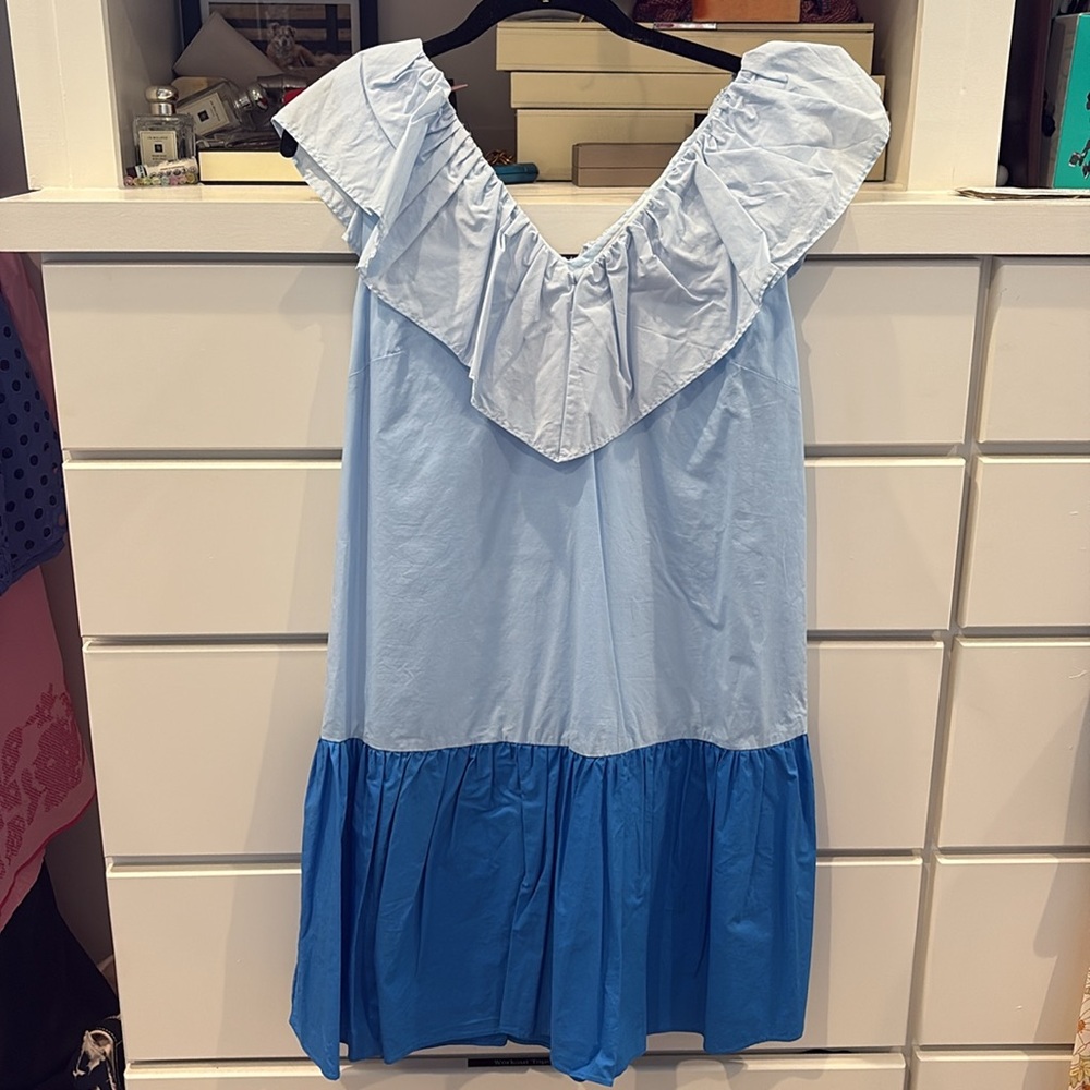 English Factory Blue Ruffle Dress - Picture 3 of 4